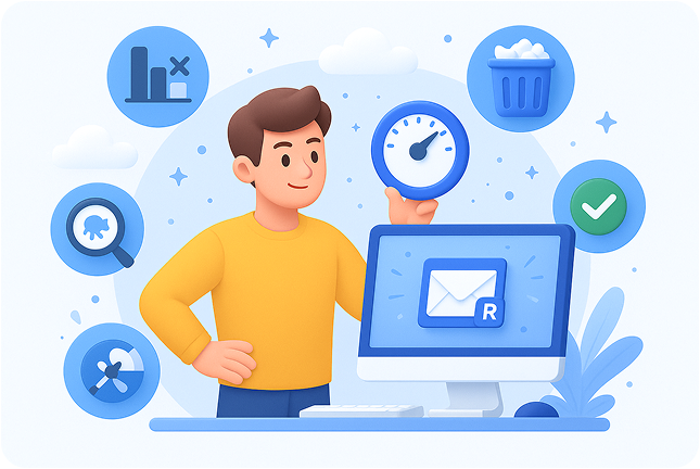 Computer with security shield and checkmark