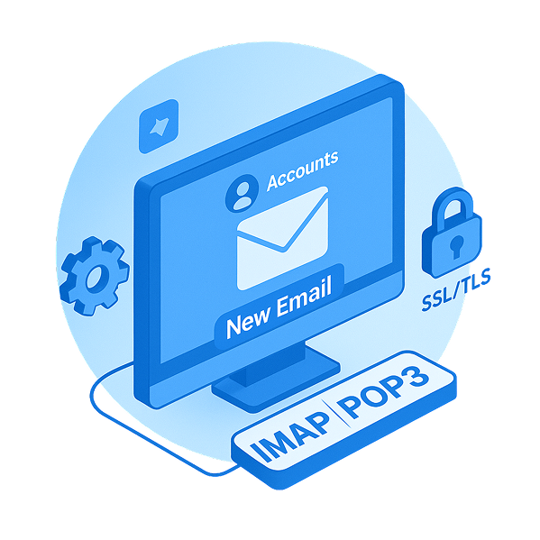 Computer with security shield and checkmark